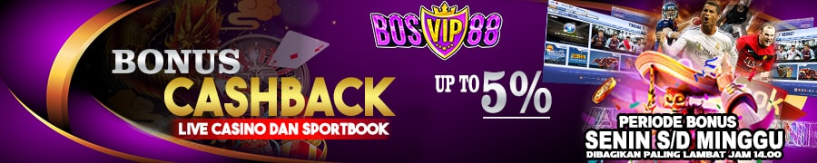 BOSVIP88 | BONUS CASHBACK 5% SETIAP MINGGUNYA